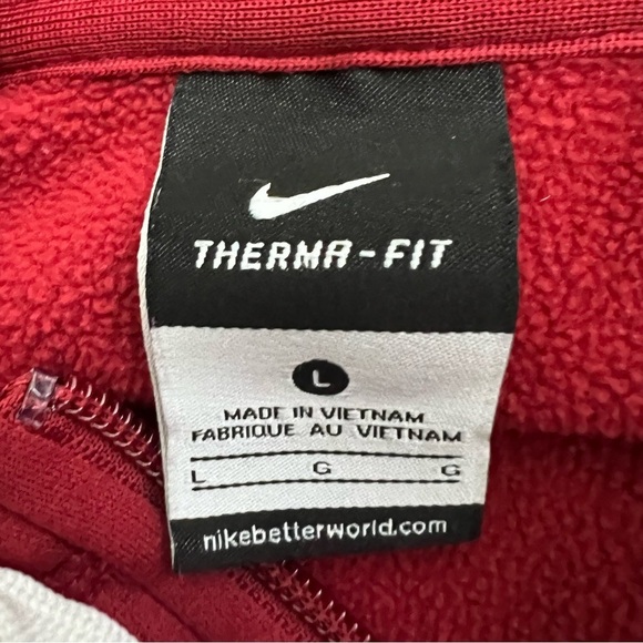 Nike Therma-Fit Women’s Alabama Hoodie Sweatshirt Sz Large Red Pockets Full Zip - Picture 7 of 12